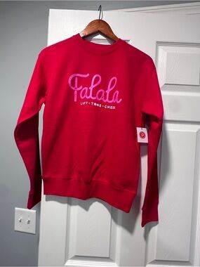Alala Red Crewneck Sweatshirt with Pink 'Falala' Script